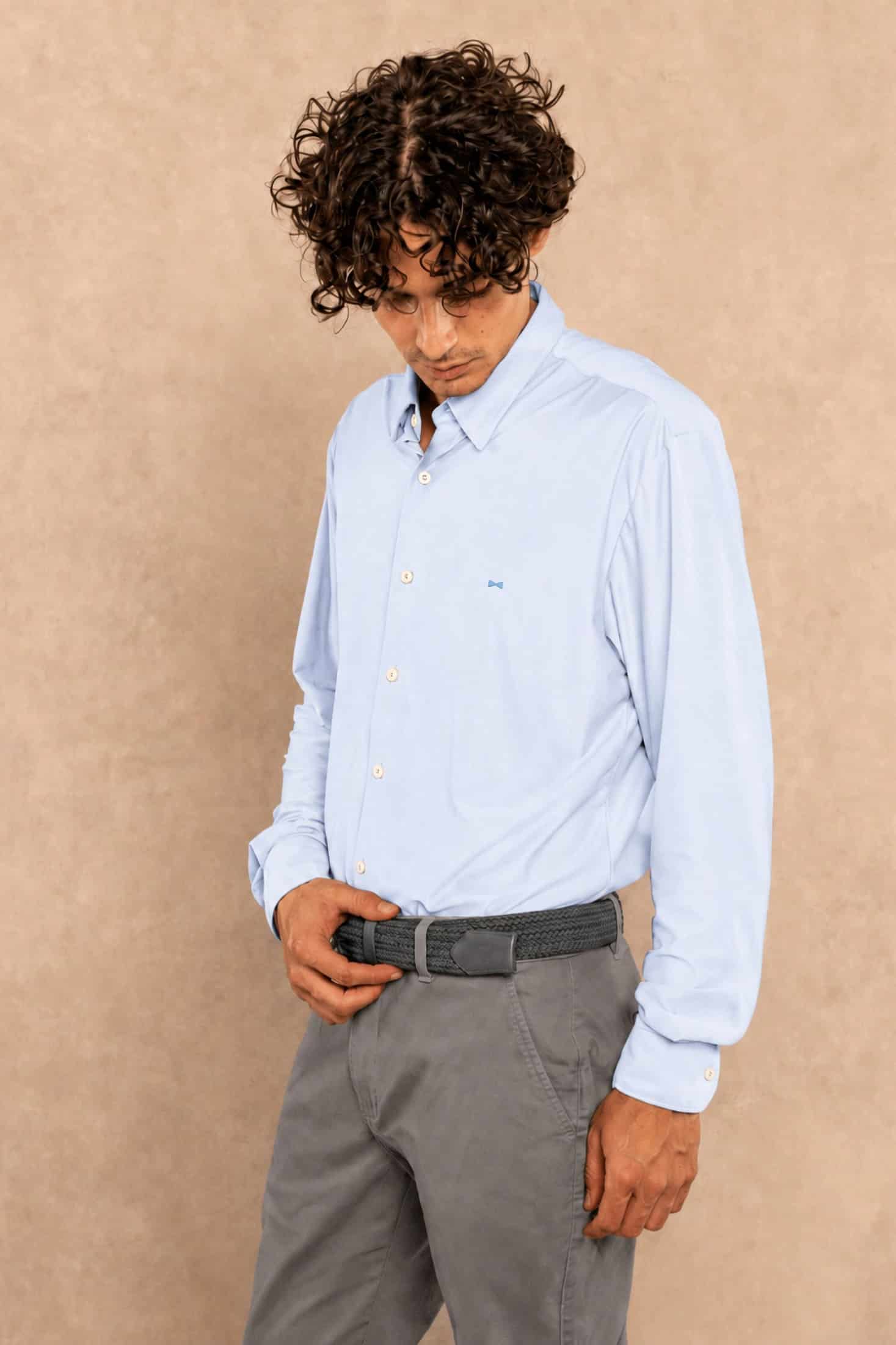 Camisa Performance Oxford Azul Claro - miniatura 3