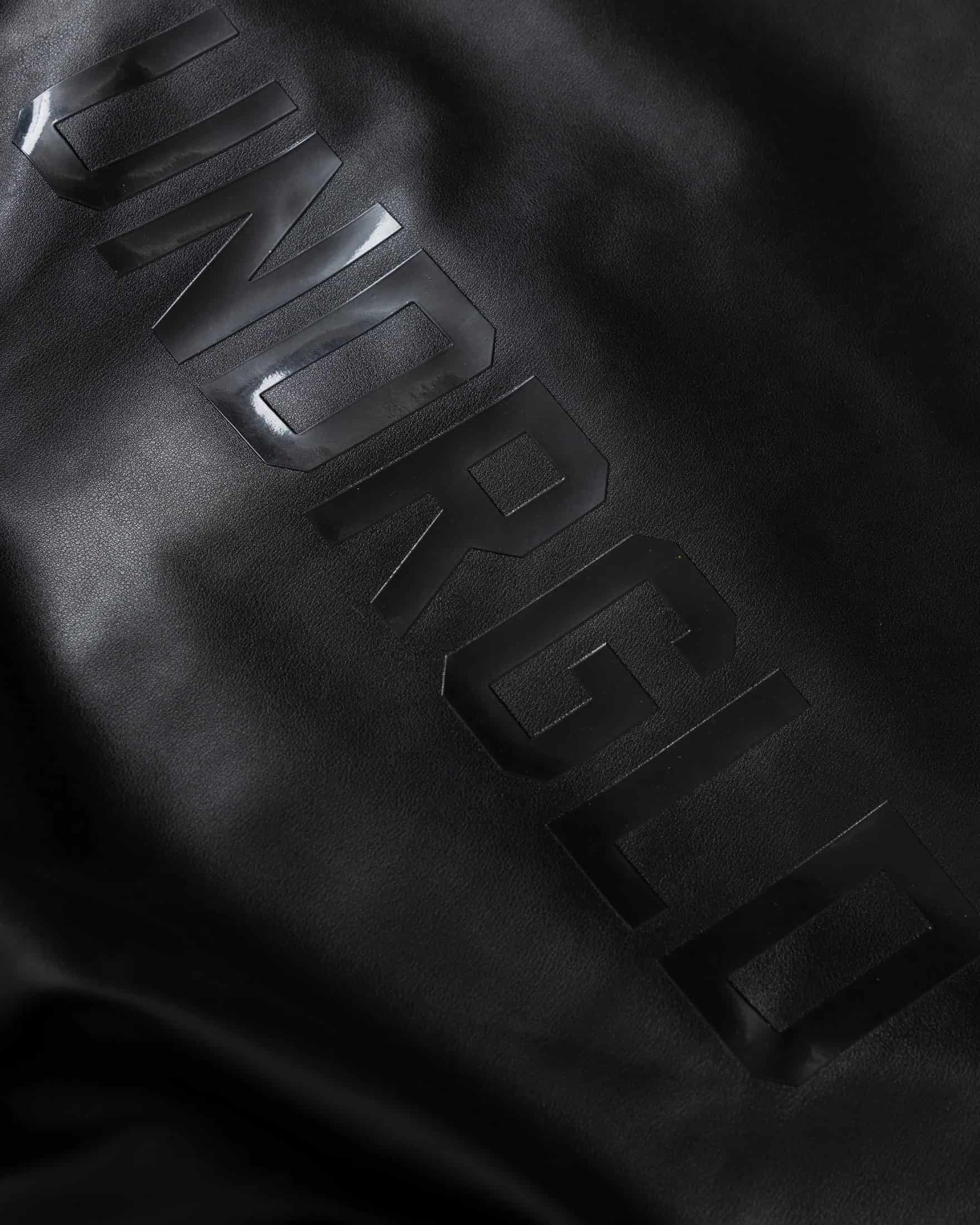 Basics UNDRGLD Leather Zip Up Hoodie Jacket Black - miniatura 5