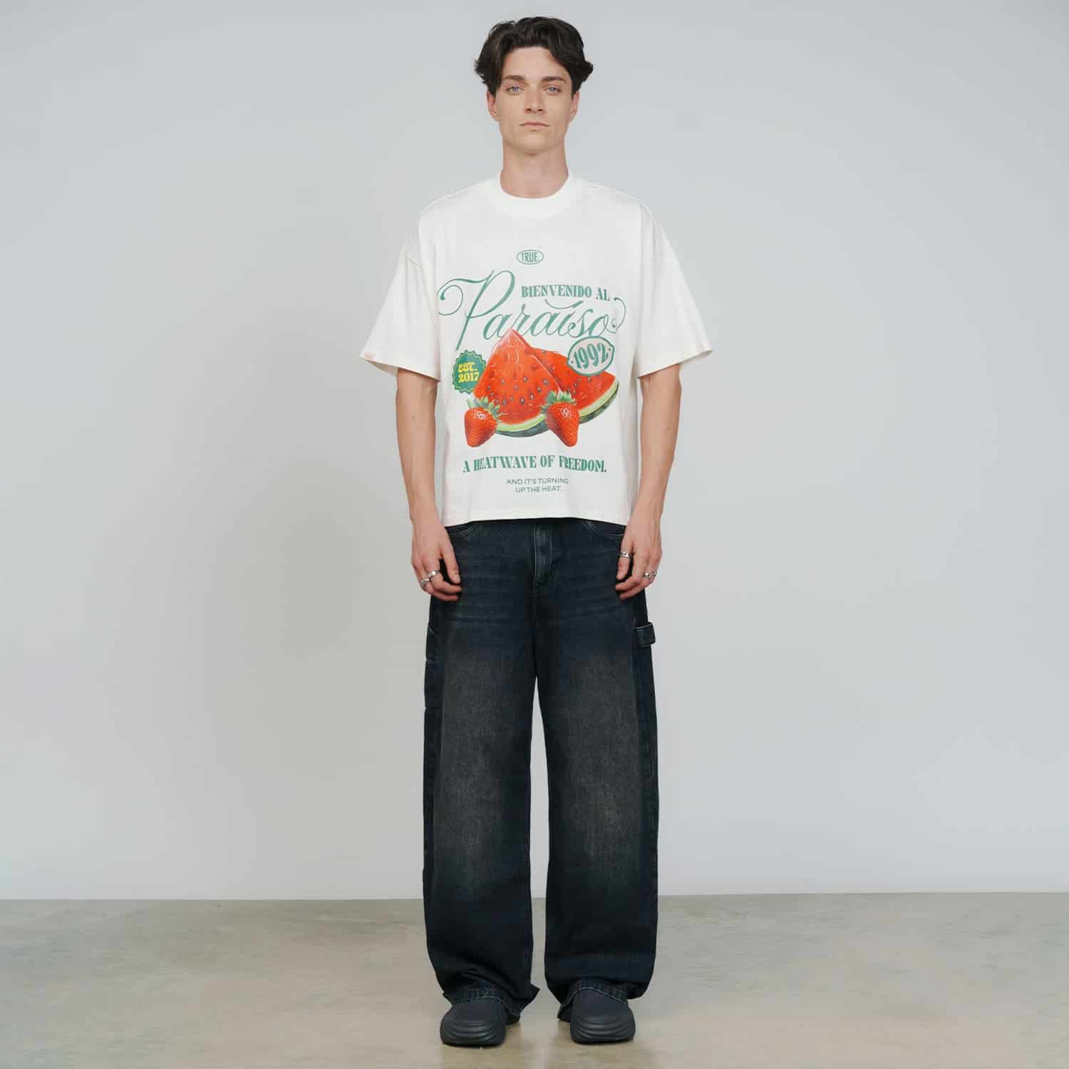 Paraíso Boxy Tee - Cream - miniatura 3