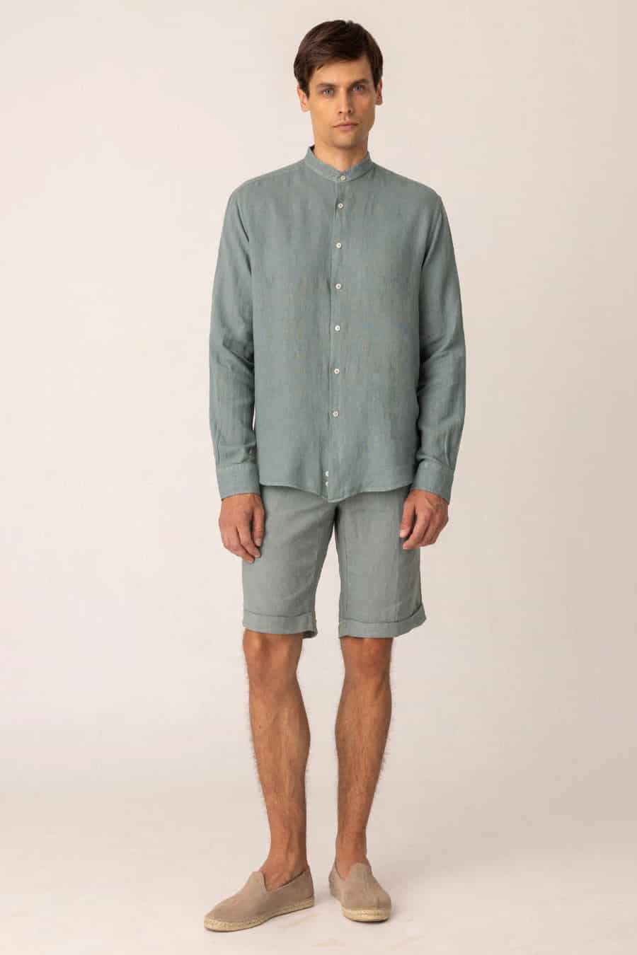 Men's linen bermuda grey - miniatura 2