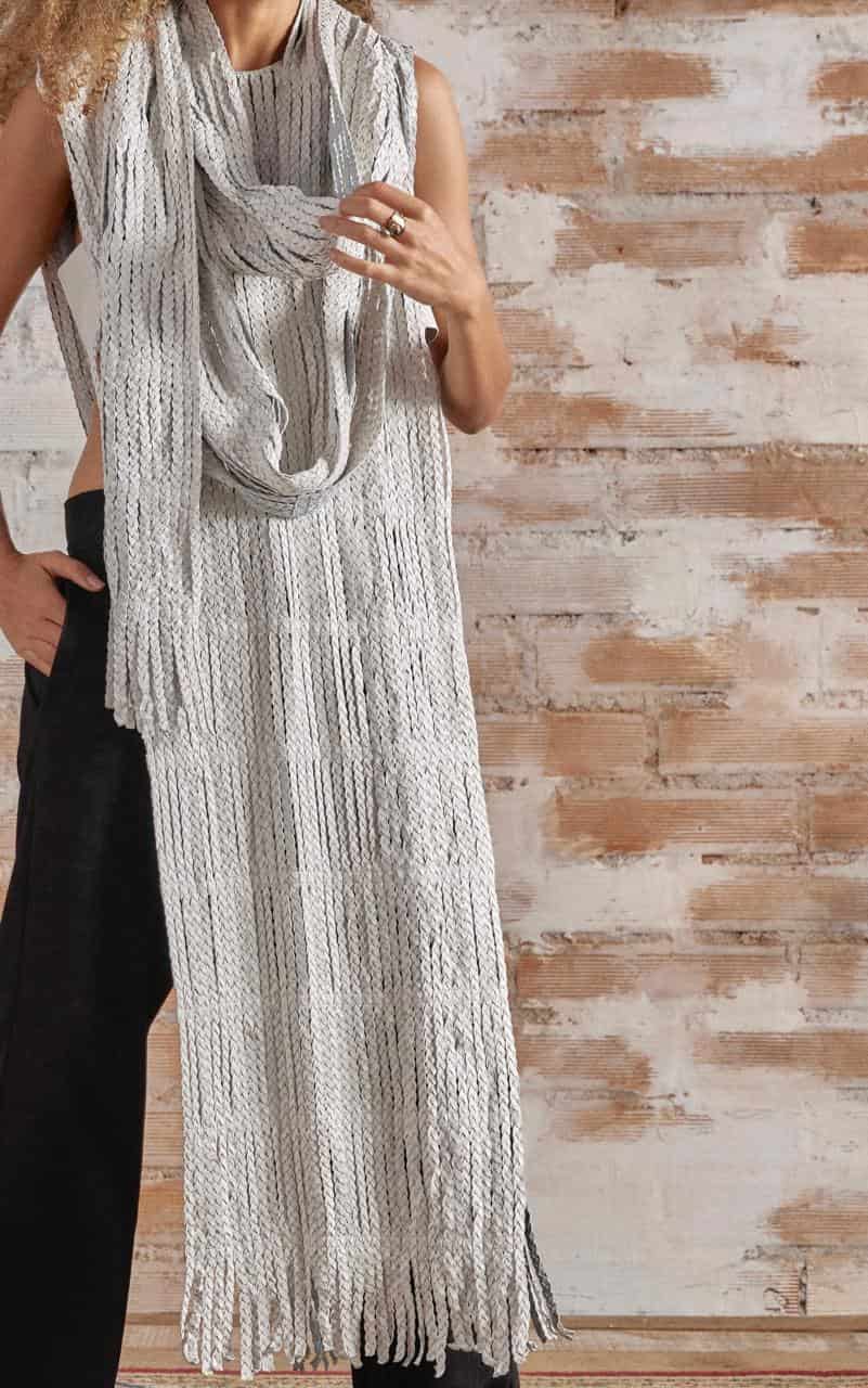 BARBALO WHITE BRAIDED LEATHER OVERLAY - miniatura 3