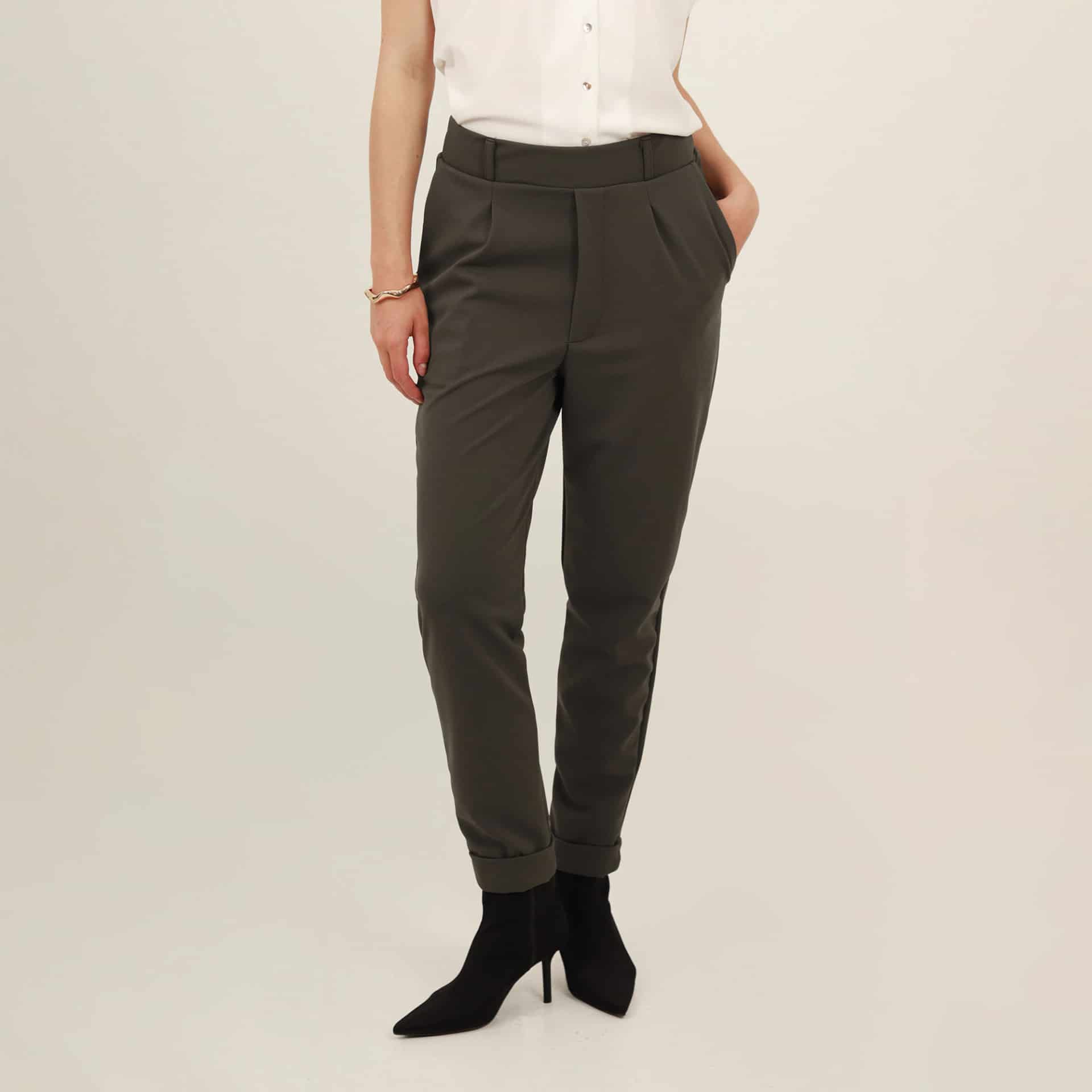 Pantalón bota recta guardapolvo con elastico en cintura - miniatura 6