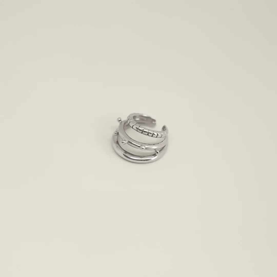 Triple Chuf Ear Cuff Silver - miniatura 1