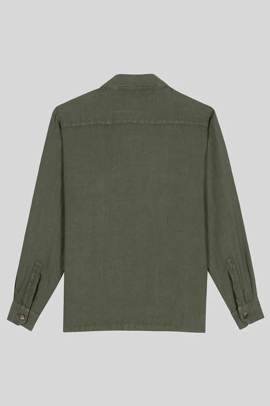 men's linen jacket military green new sahara - miniatura 4