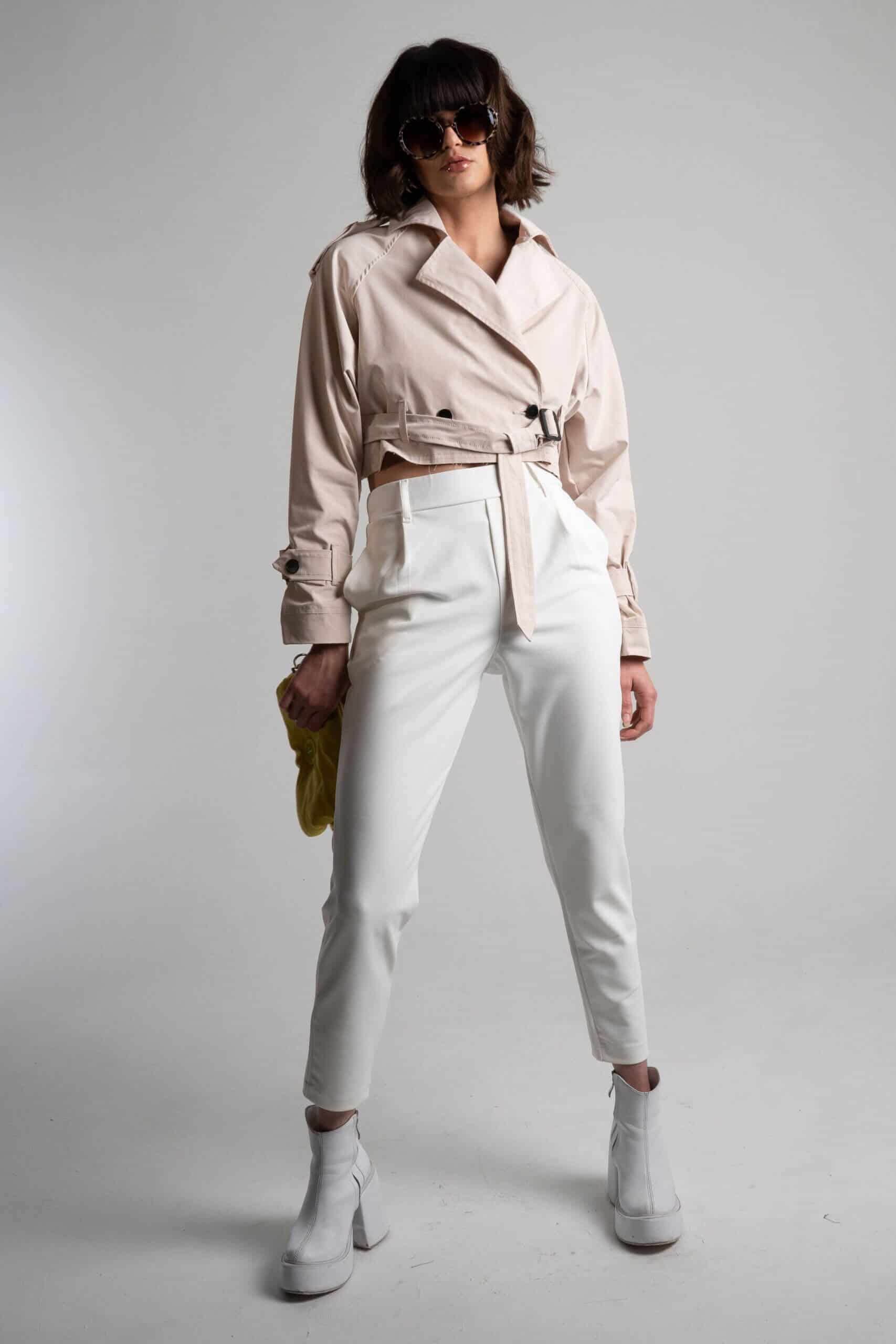 Gabardina Corta Beige - miniatura 1