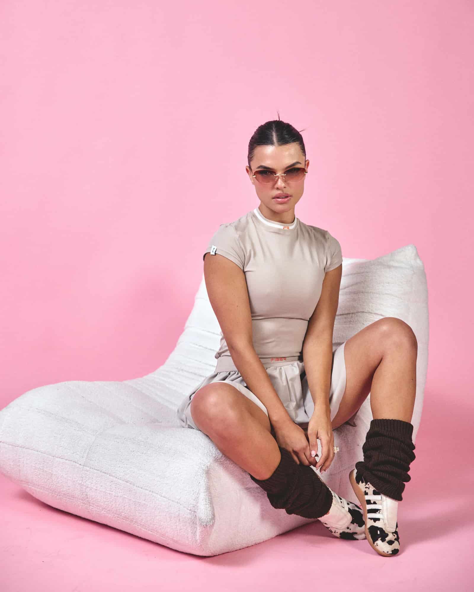 Falda Skort core line beige genuina - miniatura 1