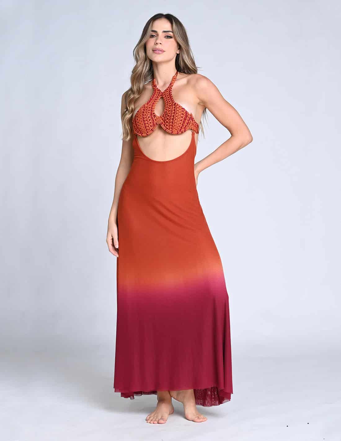 Falda Sairi Burgundy + Ochre - miniatura 1