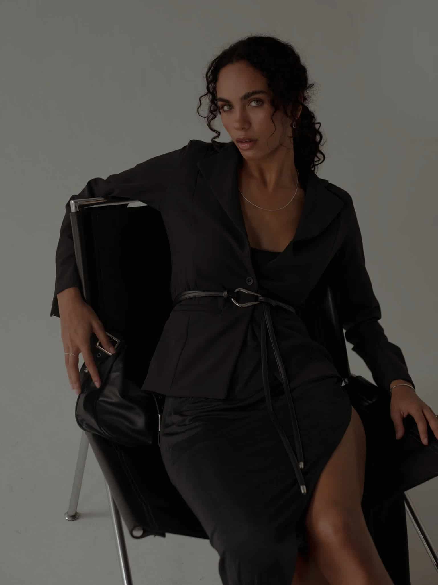 WAIST CLASSIC BLAZER - BLACK - miniatura 12