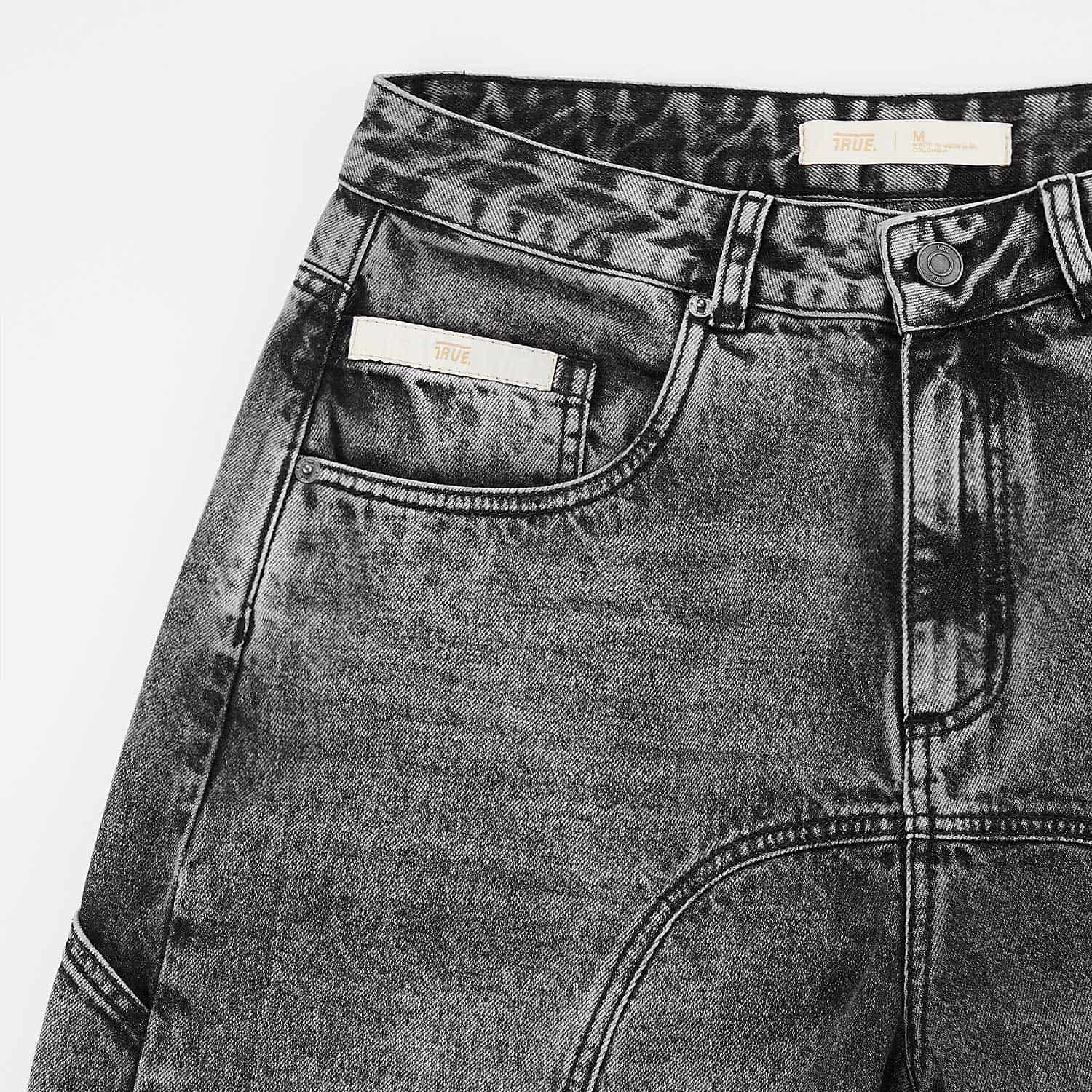 Slashed Denim Jorts - Black - miniatura 6