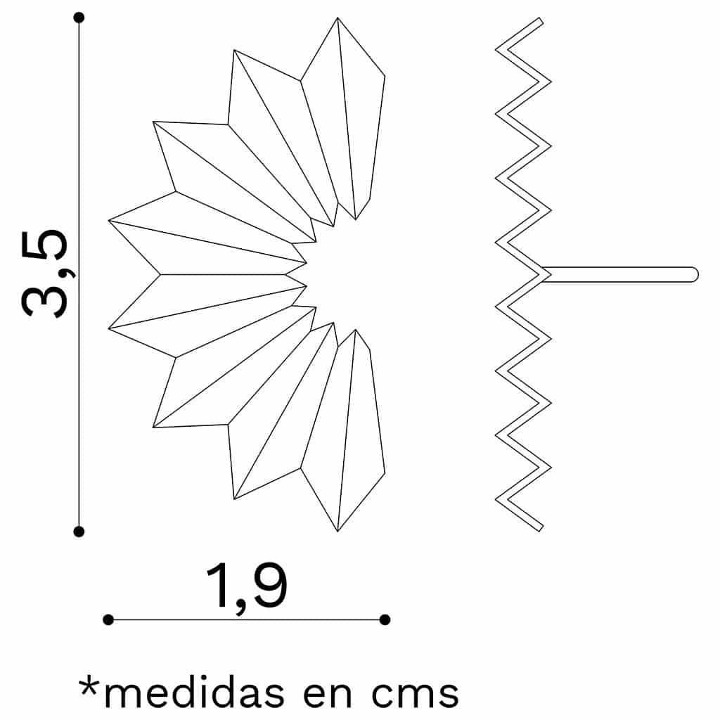 ARETES ABANICOS PEQUEÑOS PLATEADOS - miniatura 3