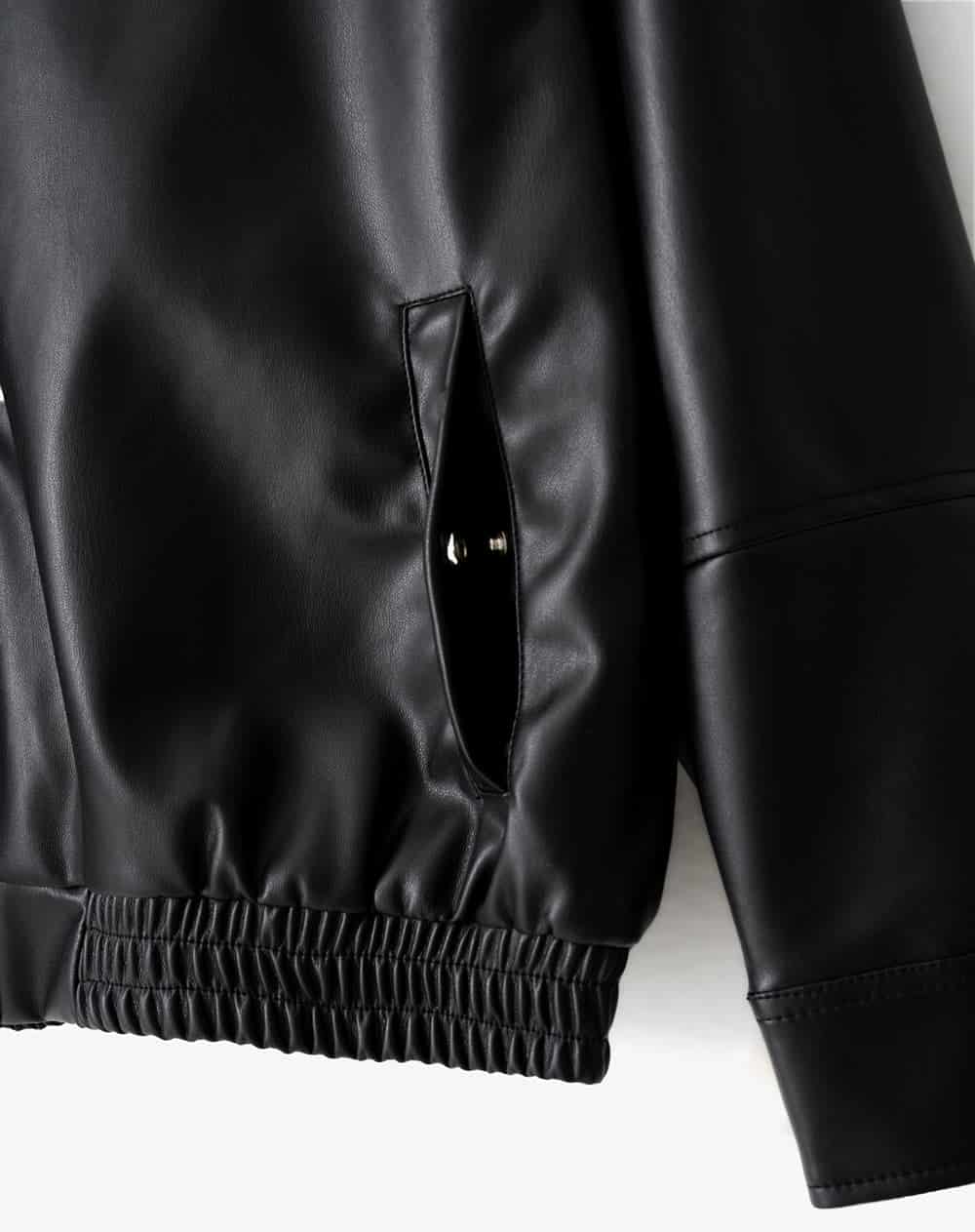 Chaqueta oversize sin capucha negra mujer - miniatura 8