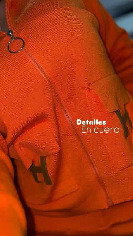 CONJUNTO HERMES NARANJA EN HILO - miniatura 2