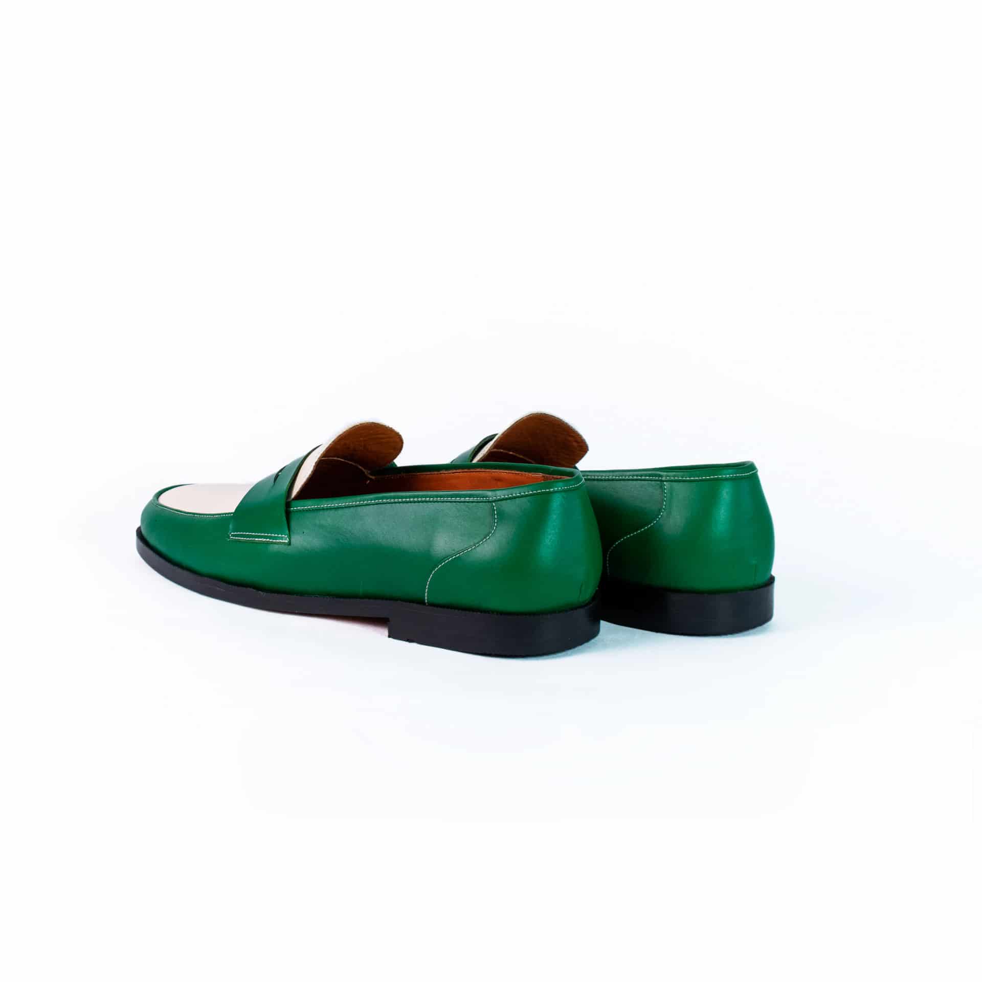 Penny loafers green & white - miniatura 3