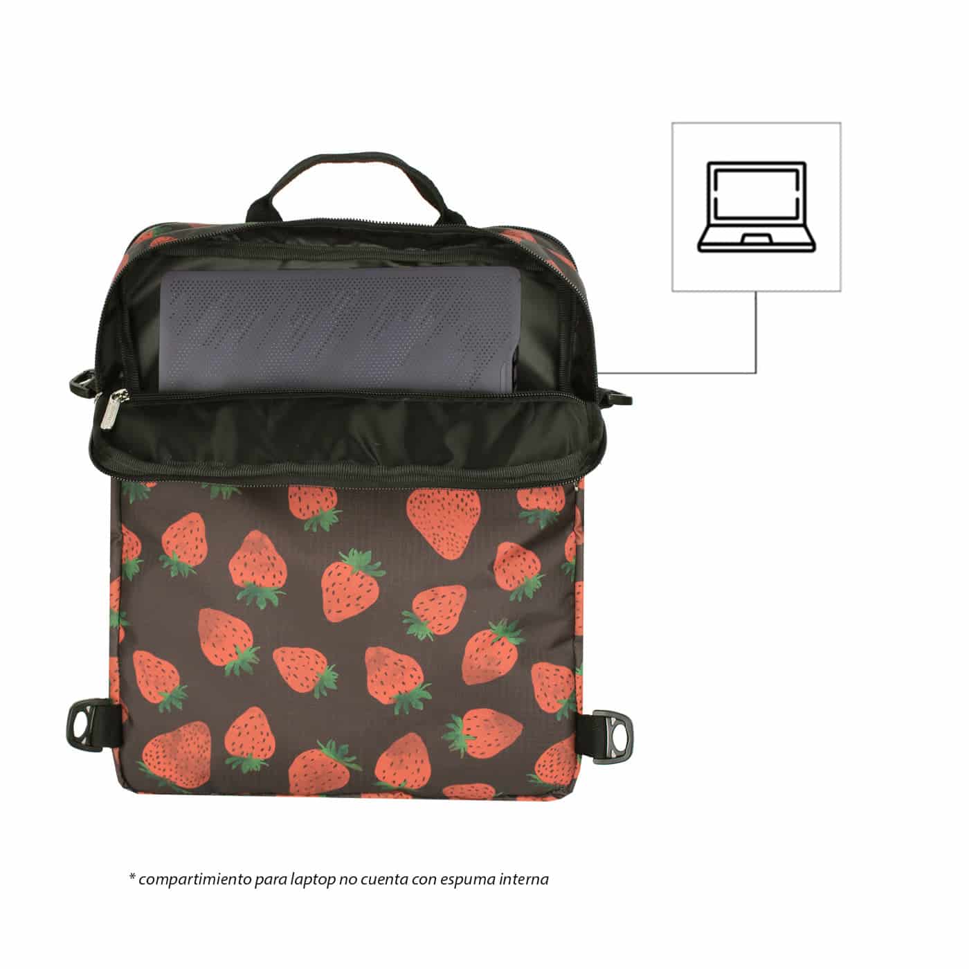 Bolso Manos Libres Convertible a Morral Citybags ULTRA Fresas - miniatura 6