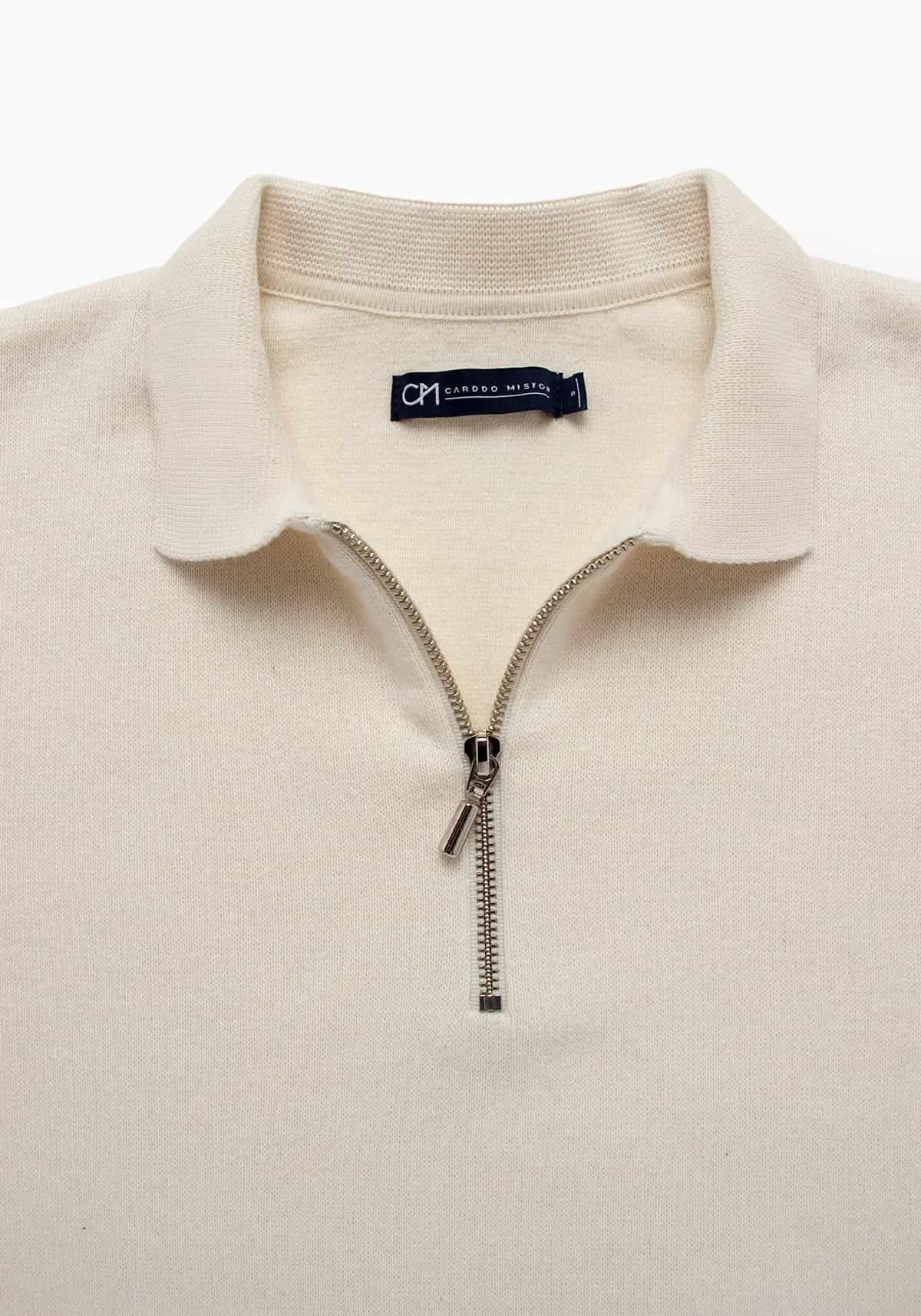 Saco Camisero Half Zip Algodón Crema - miniatura 2