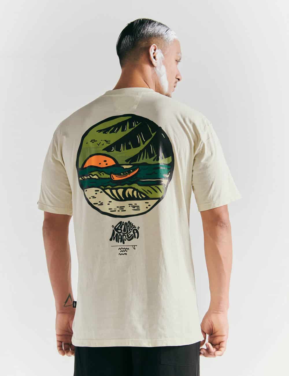 Camiseta Oversize Baja la marea  amarillo pastel Hombre - miniatura 1