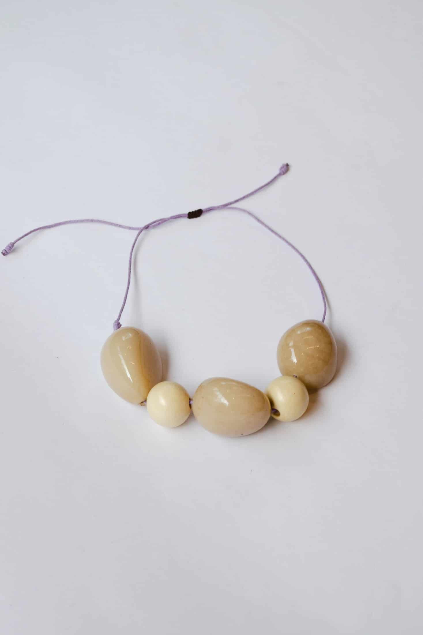 Collar Ori Maxi Semillas de Tagua y Madera | Marfil - miniatura 2