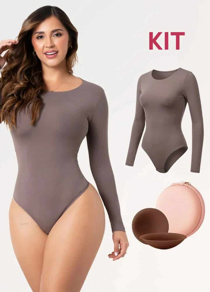 Kit Cero Marcas Salome: Body Manga Larga TD03L5 + Cubre Pezones - miniatura 1