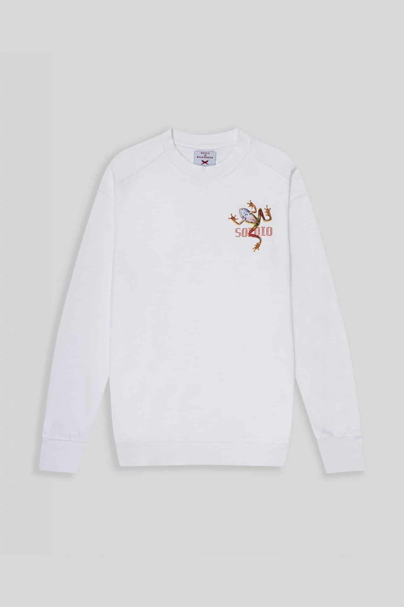 men's bright white frog sweatshirt - miniatura 1