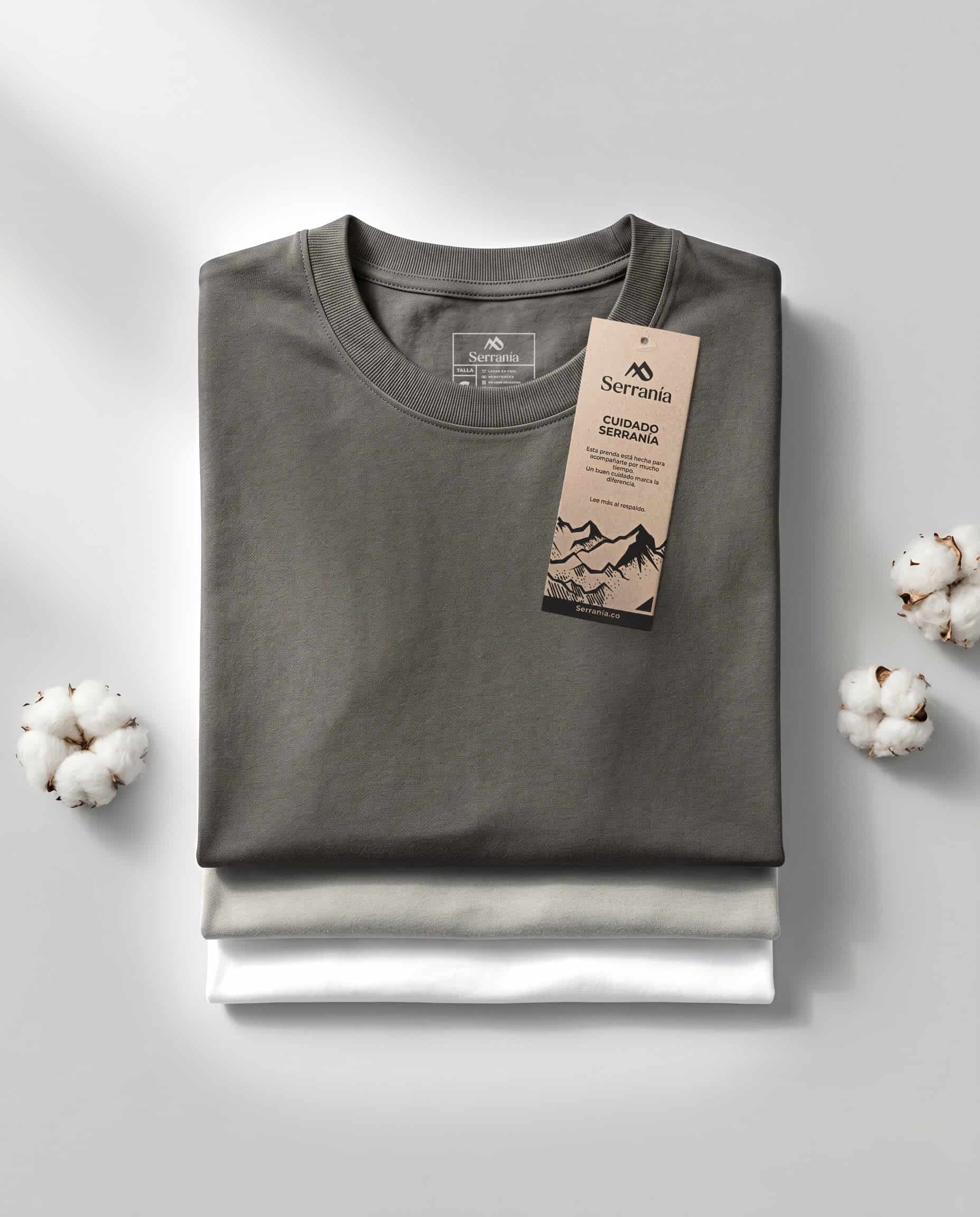 Set 3 Camisetas Slim Fit: Gris Oscuro + Neblina + Blanca - miniatura 1