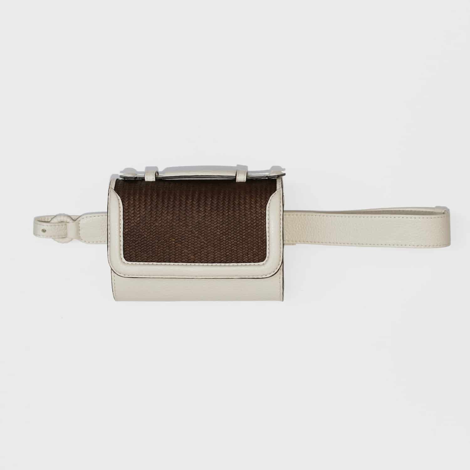 Iraca Belt bag - White & Brown - miniatura 4