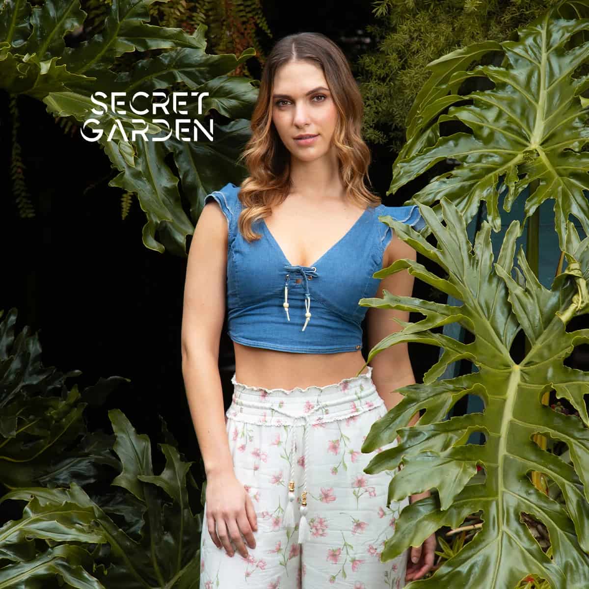 Blusa Crop Top Denim Slim Raimond - miniatura 1