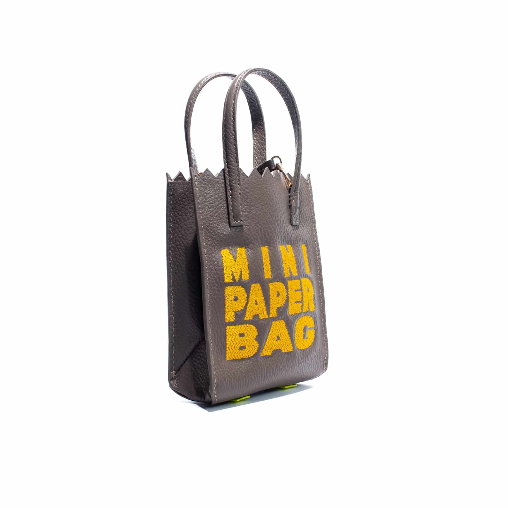 Mini Paper Bag - Taupe x Yellow - miniatura 3