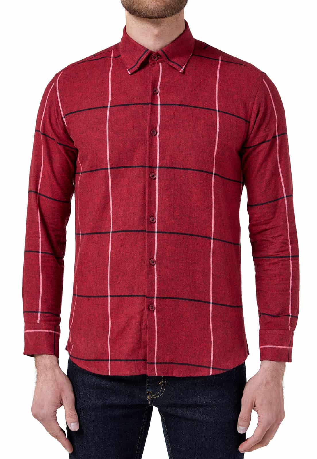 Camisa en Algodon rojo con blanco - miniatura 3