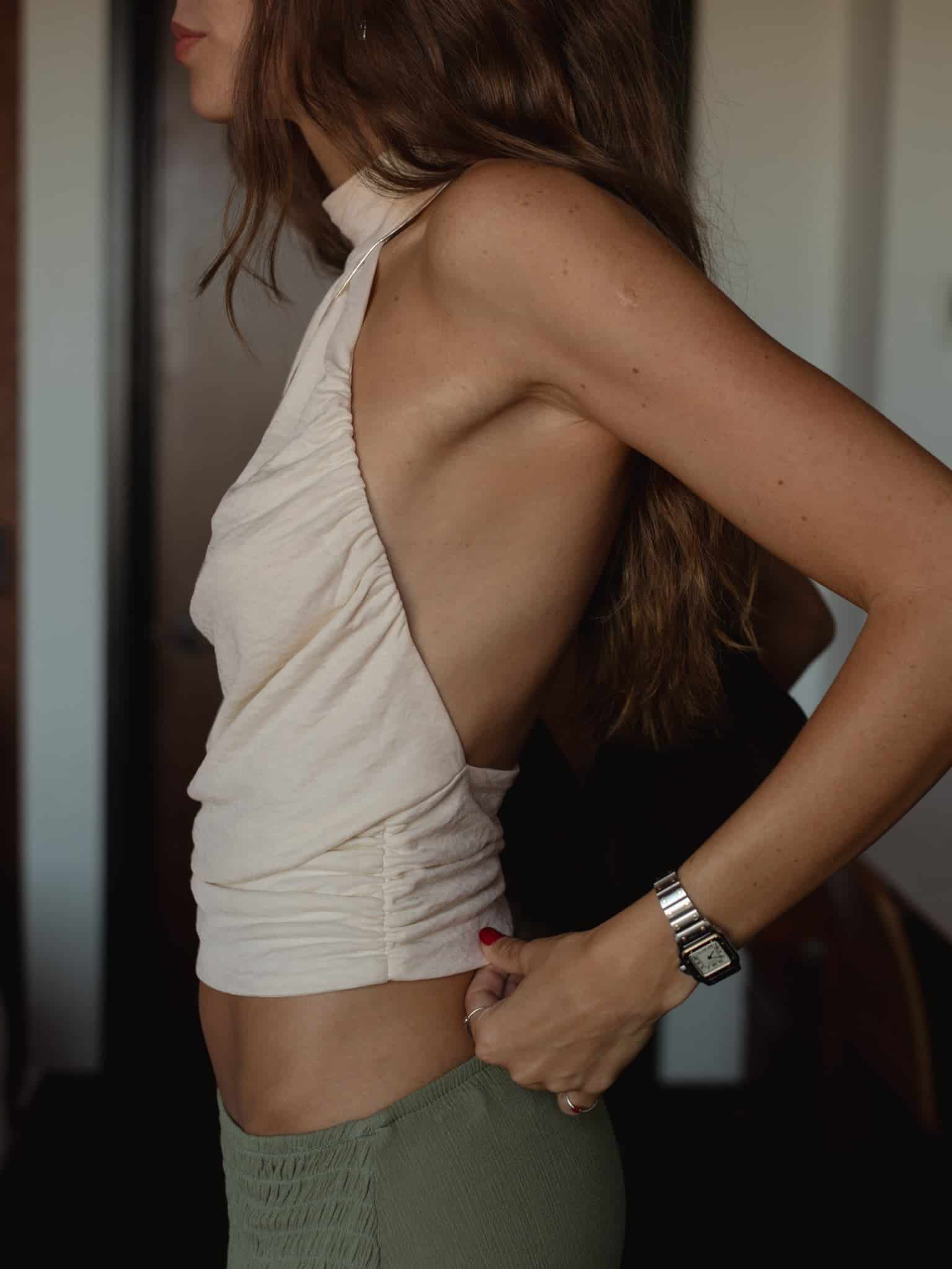 BOHO HALTER BLOUSE - SOFT WHITE - miniatura 6