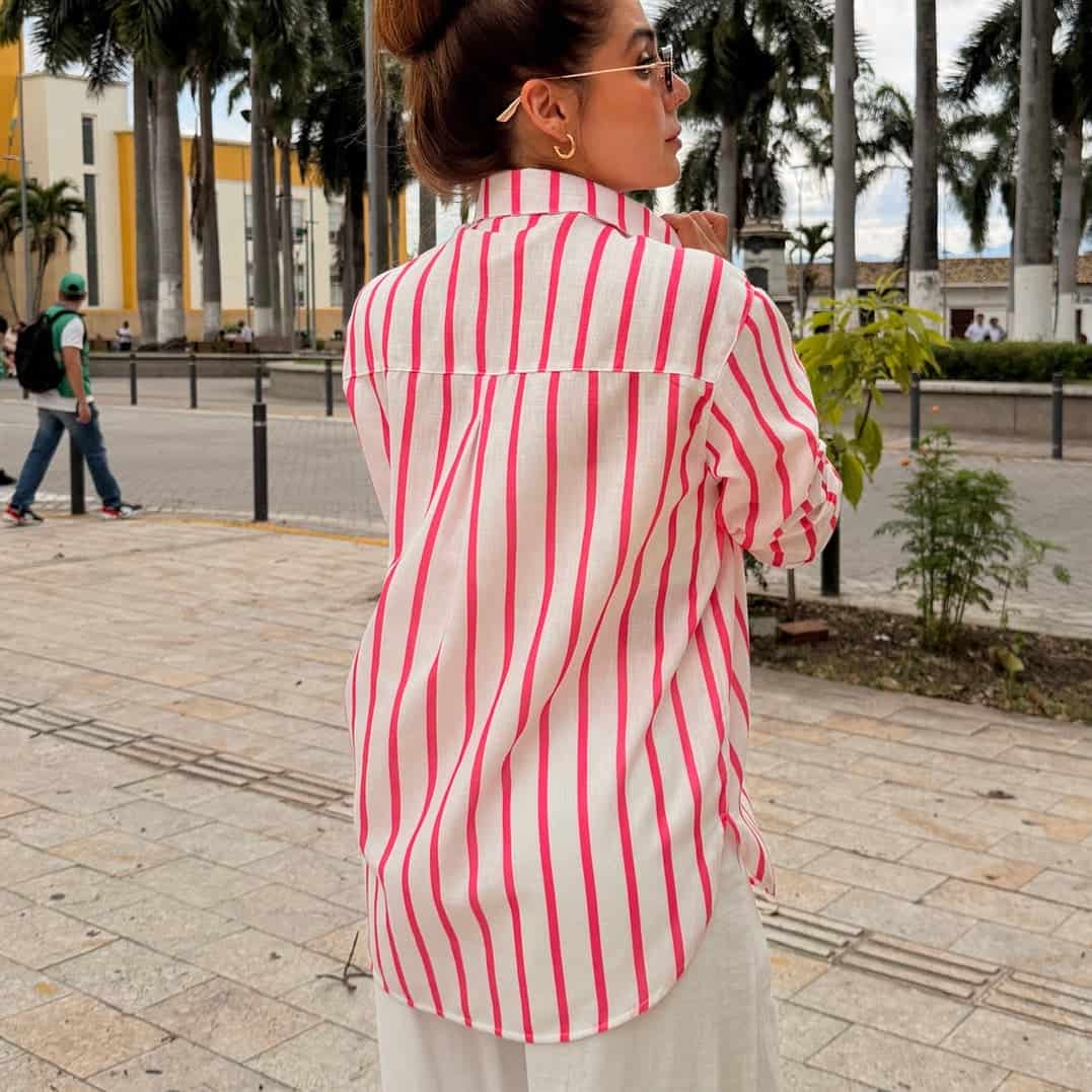 Camisera Playita Rayas Rosa - miniatura 3