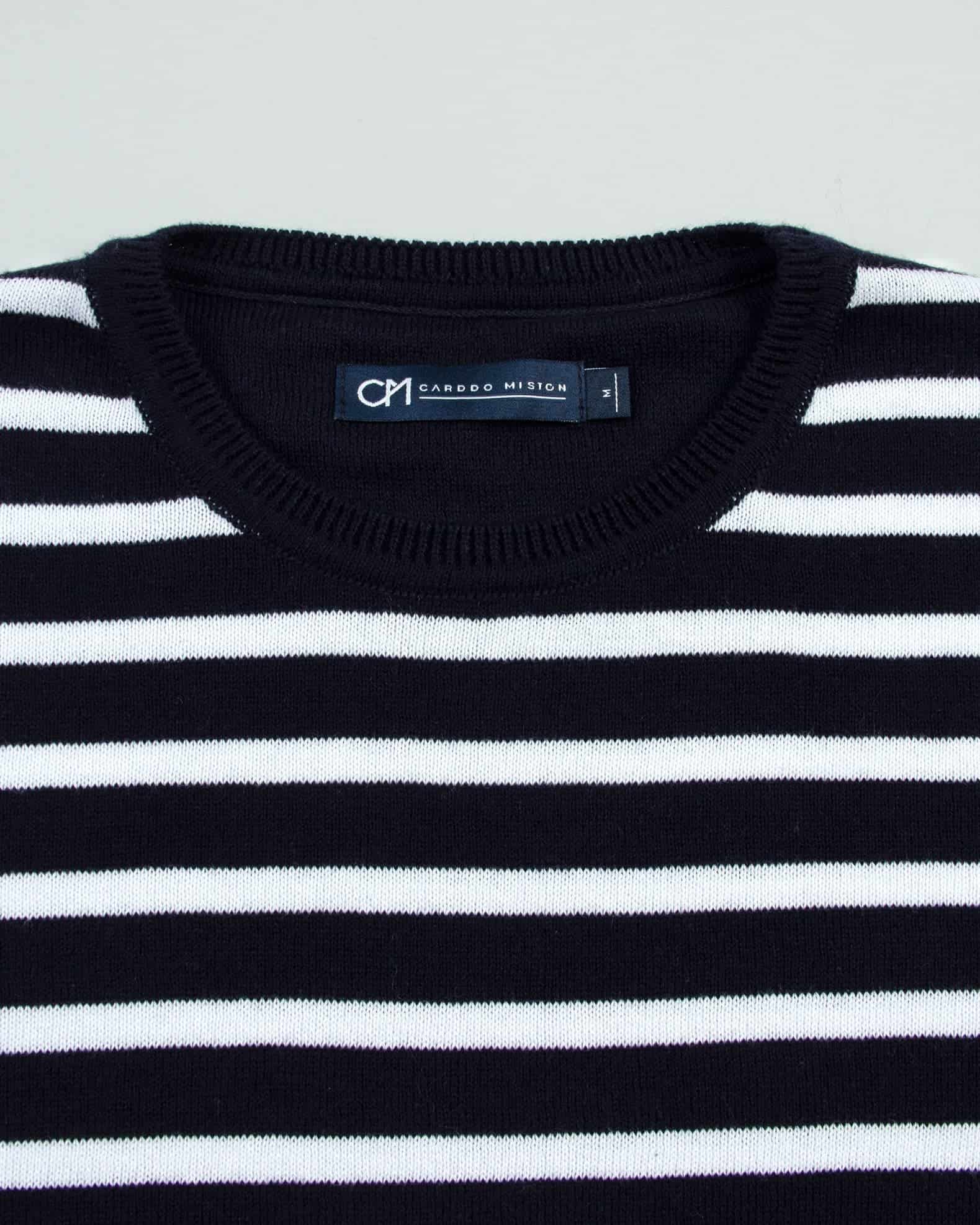 Saco Cuello Redondo Algodón Raya Blanca - miniatura 2