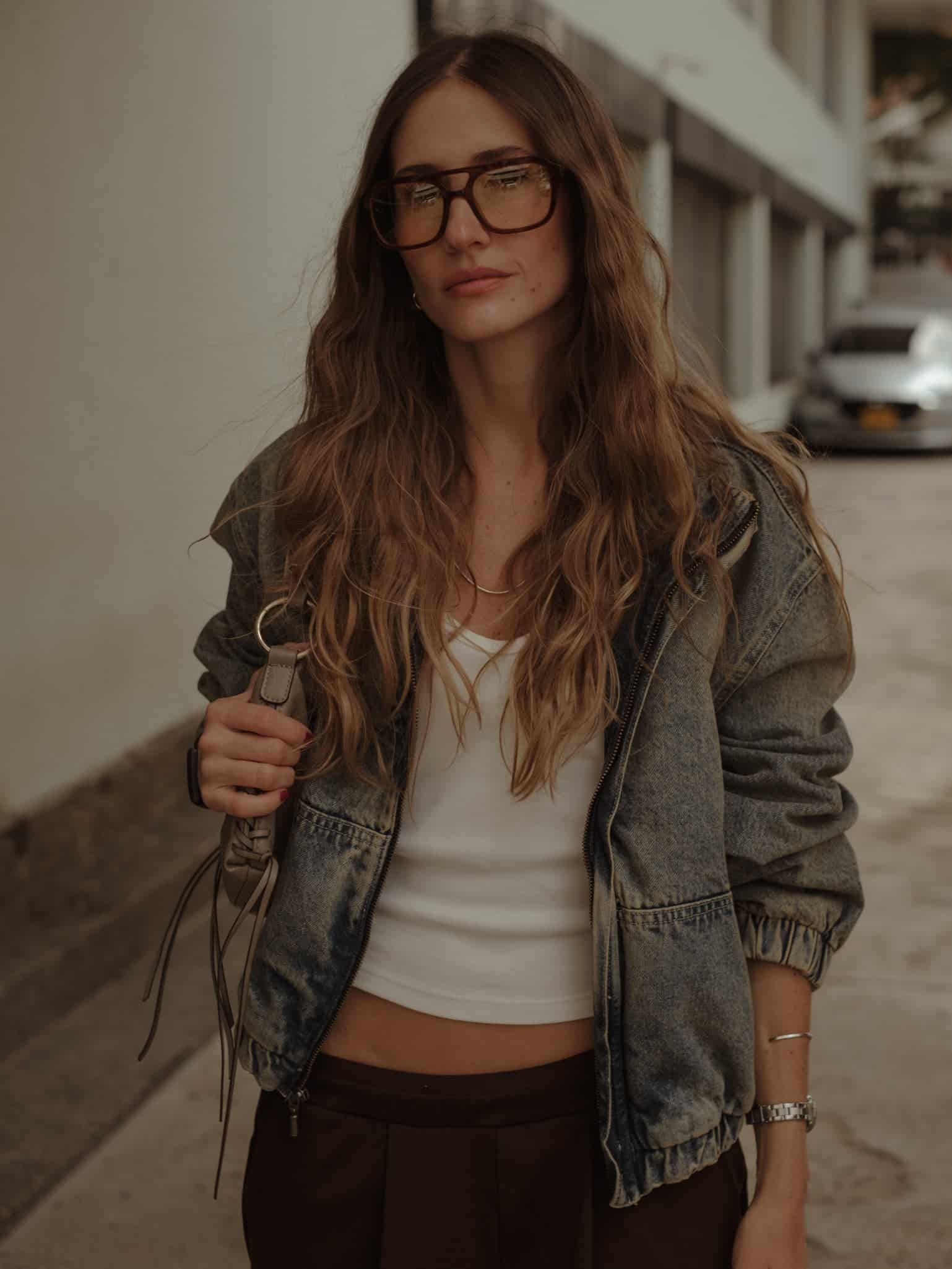 DENIM BOMBER JACKET - SUNBLEACHED - miniatura 4