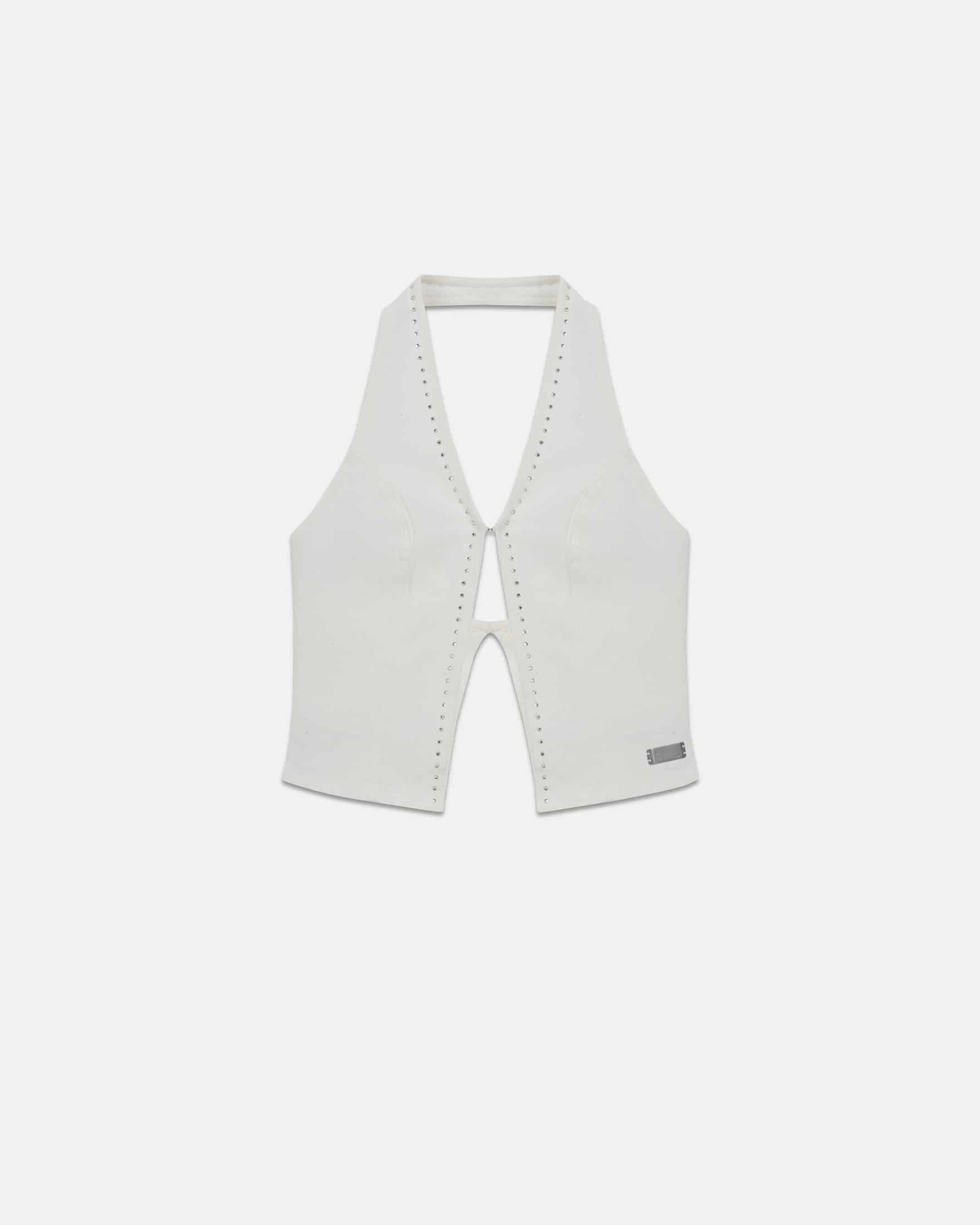 W Basics Rhinestone Top Vest White - miniatura 1