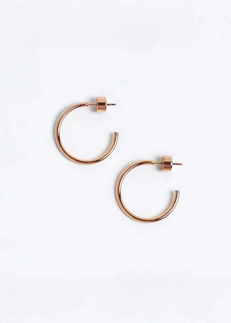 Small Thin Hoops Rosado - miniatura 2