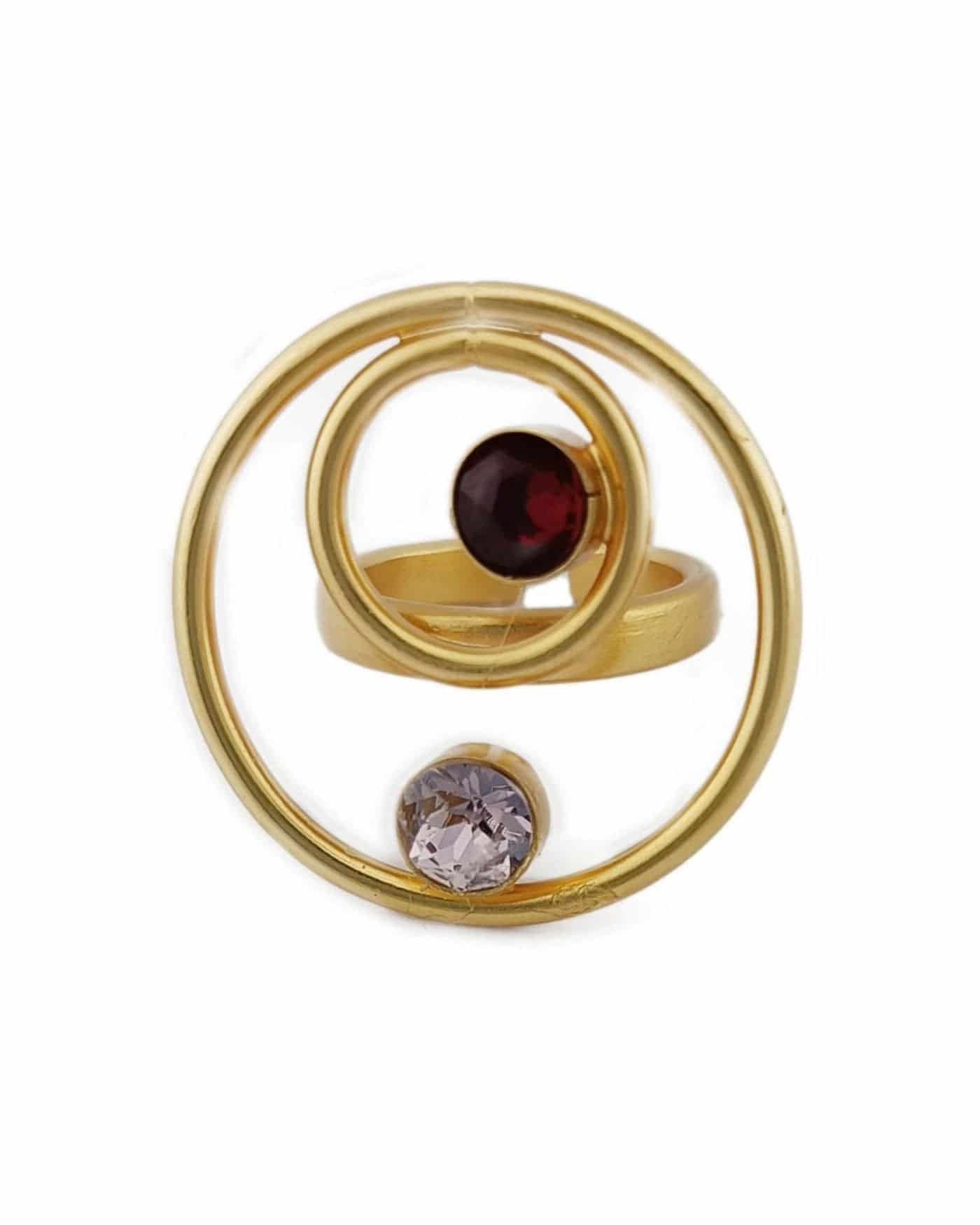 Anillo círculos y cristales - miniatura 1
