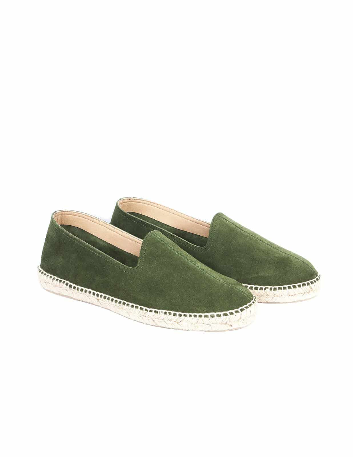 Men's leather espadrille dark green - miniatura 1