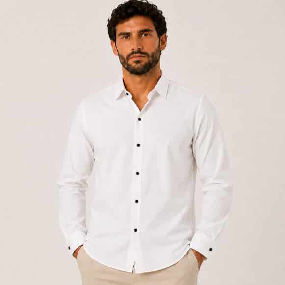 CAMISA ML 100% ALGODON HOMBRE - miniatura 1