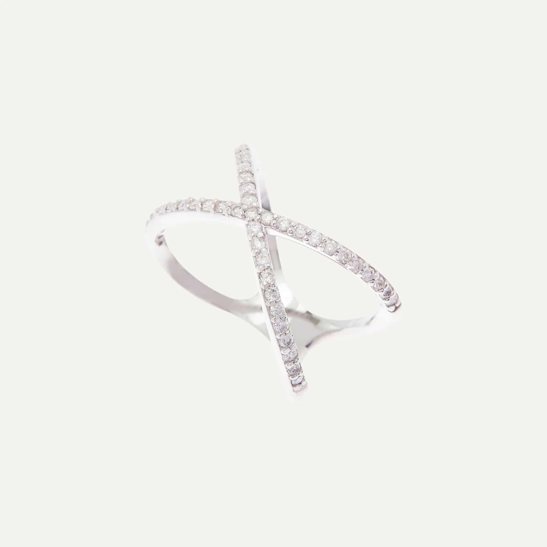 Anillo Big X diamantes - miniatura 3