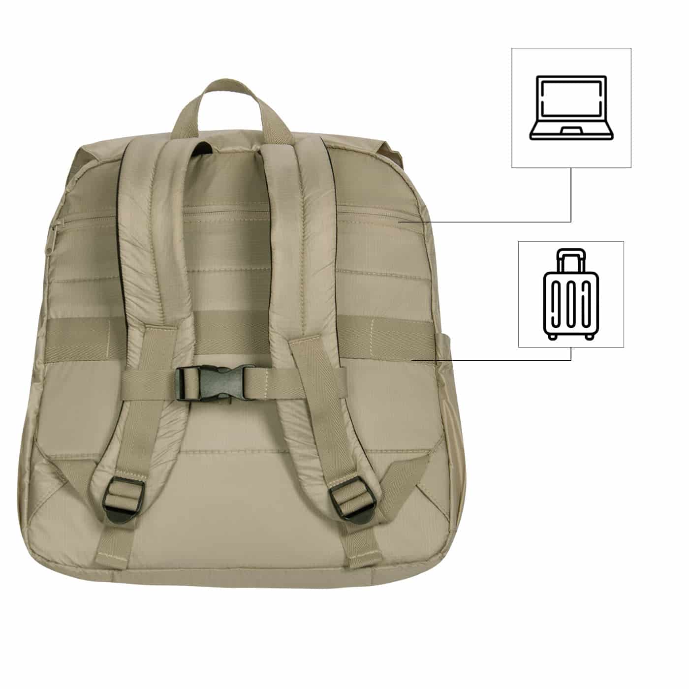 Morral Cabina Tapa Citybags Beige - miniatura 4