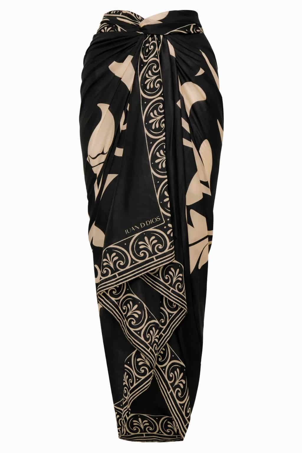 De La Falaise Cotton Silk Sarong / Ivory Flowers - miniatura 2