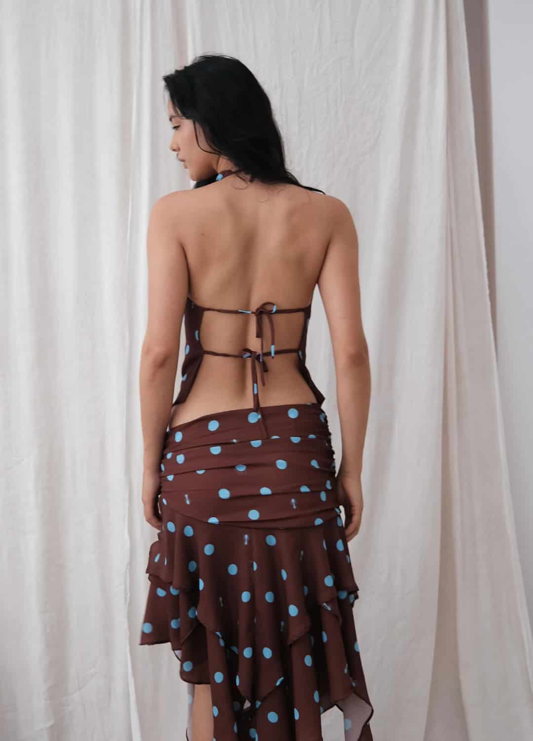 Blusa Paulina Puntos Café - miniatura 2