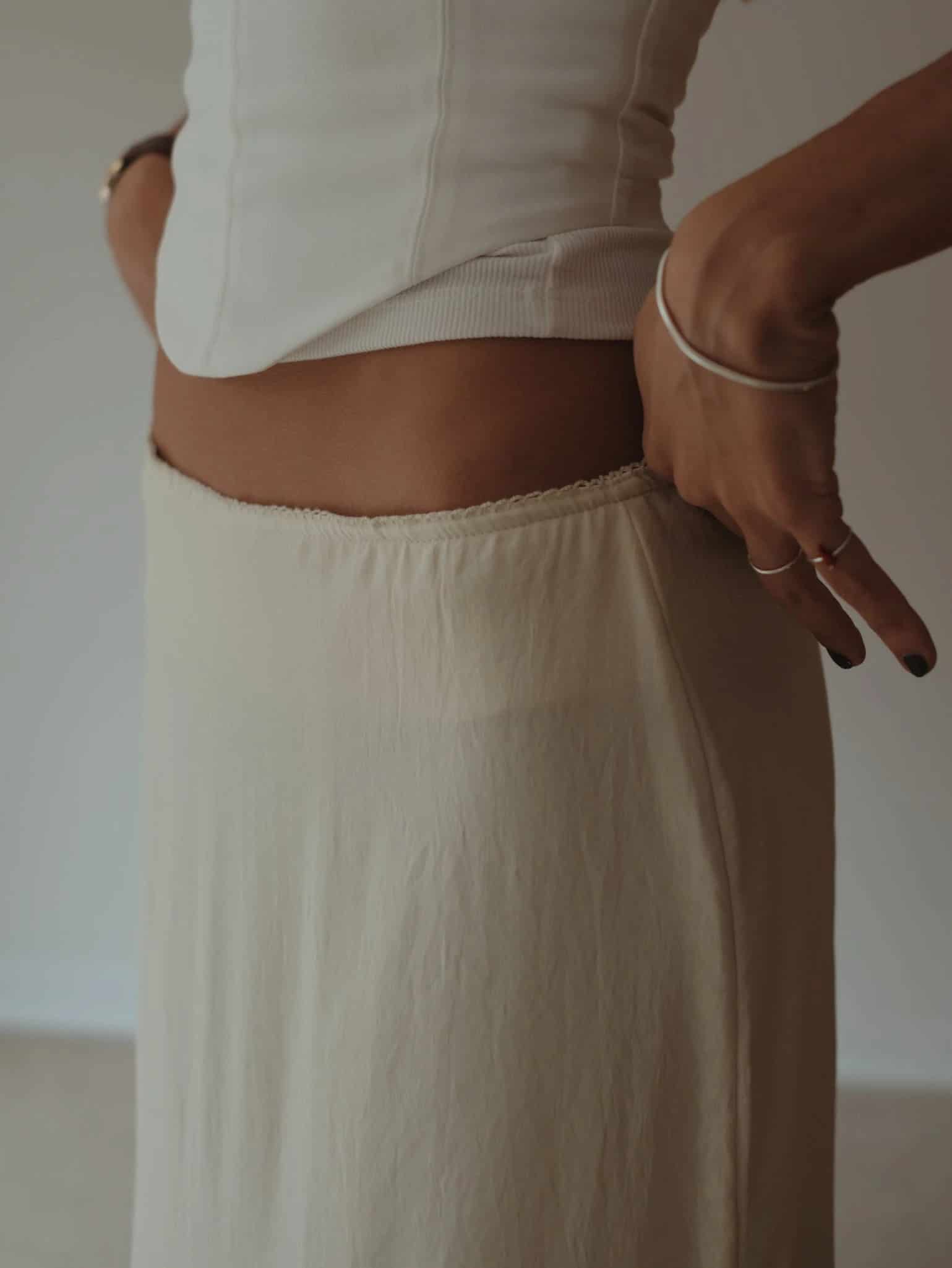 SOFT LONG SKIRT - VANILLA - miniatura 7