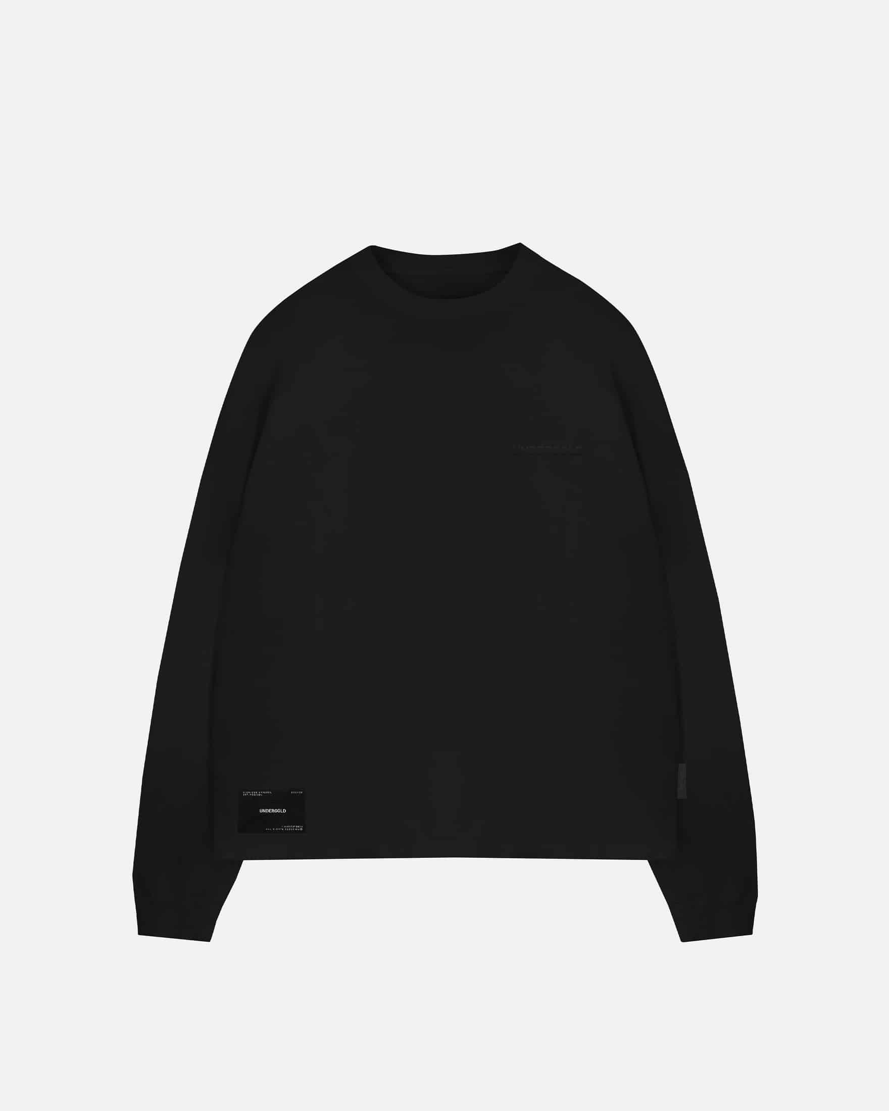 Line Logo Long Sleeve Boxy Fit Tshirt Black - miniatura 3