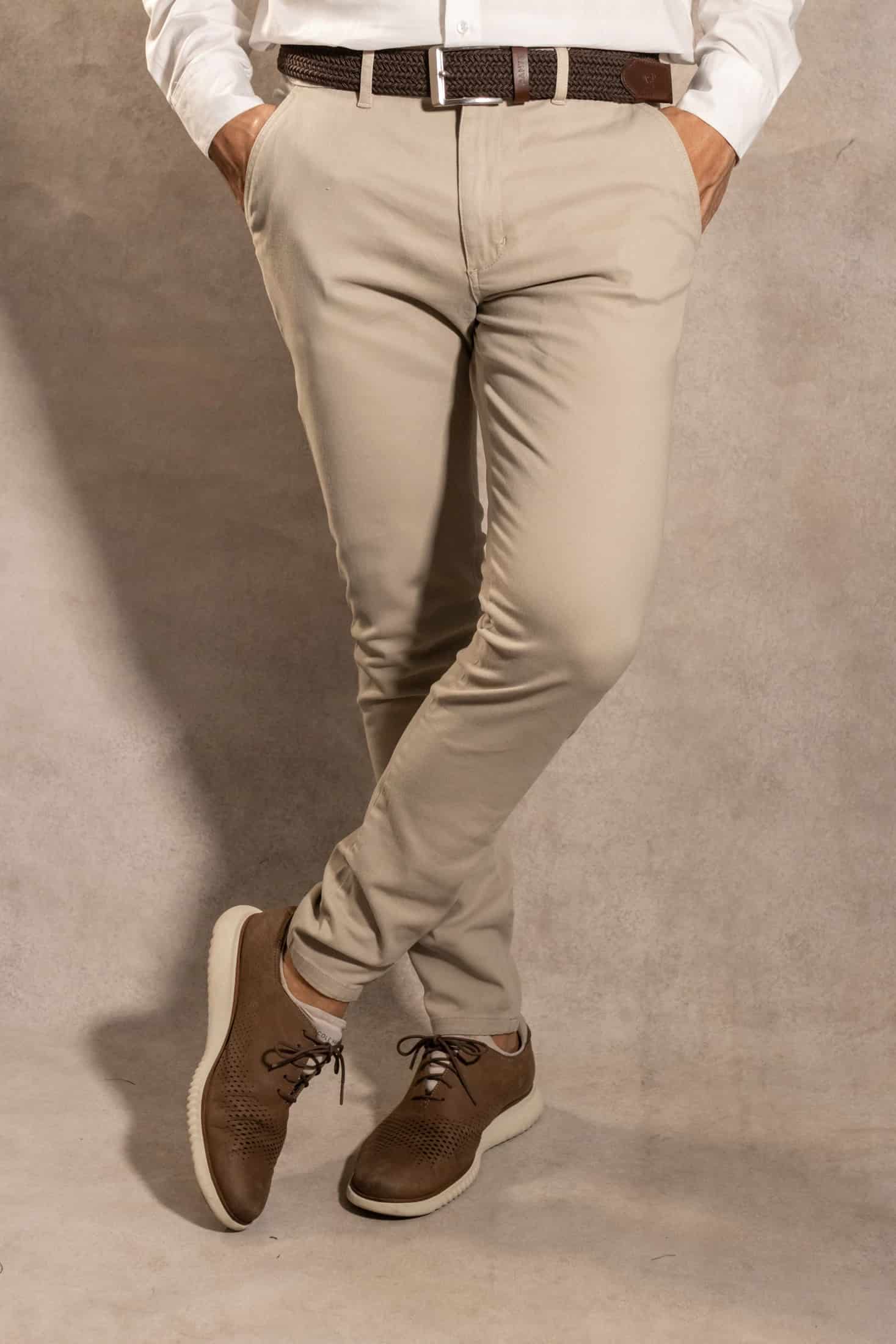 Pantalon Elastico Taupe - Talla Regular - miniatura 1
