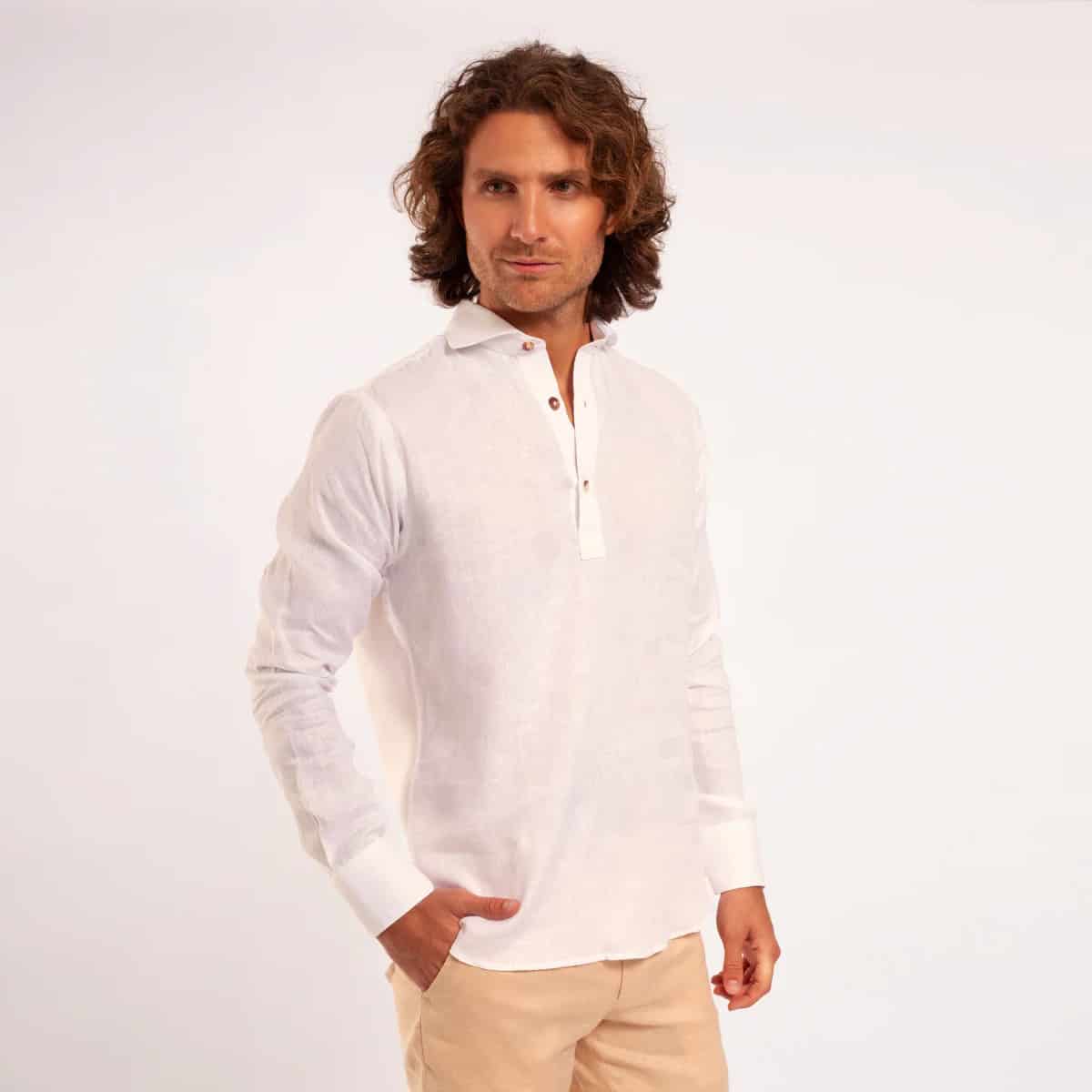Polera 100% Lino Cuello Francés - miniatura 5