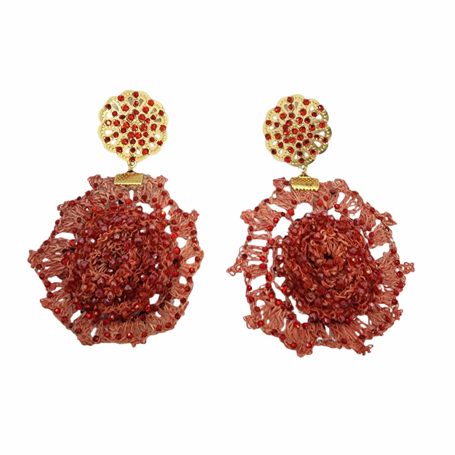 Crimson Bloom Earrings - miniatura 1
