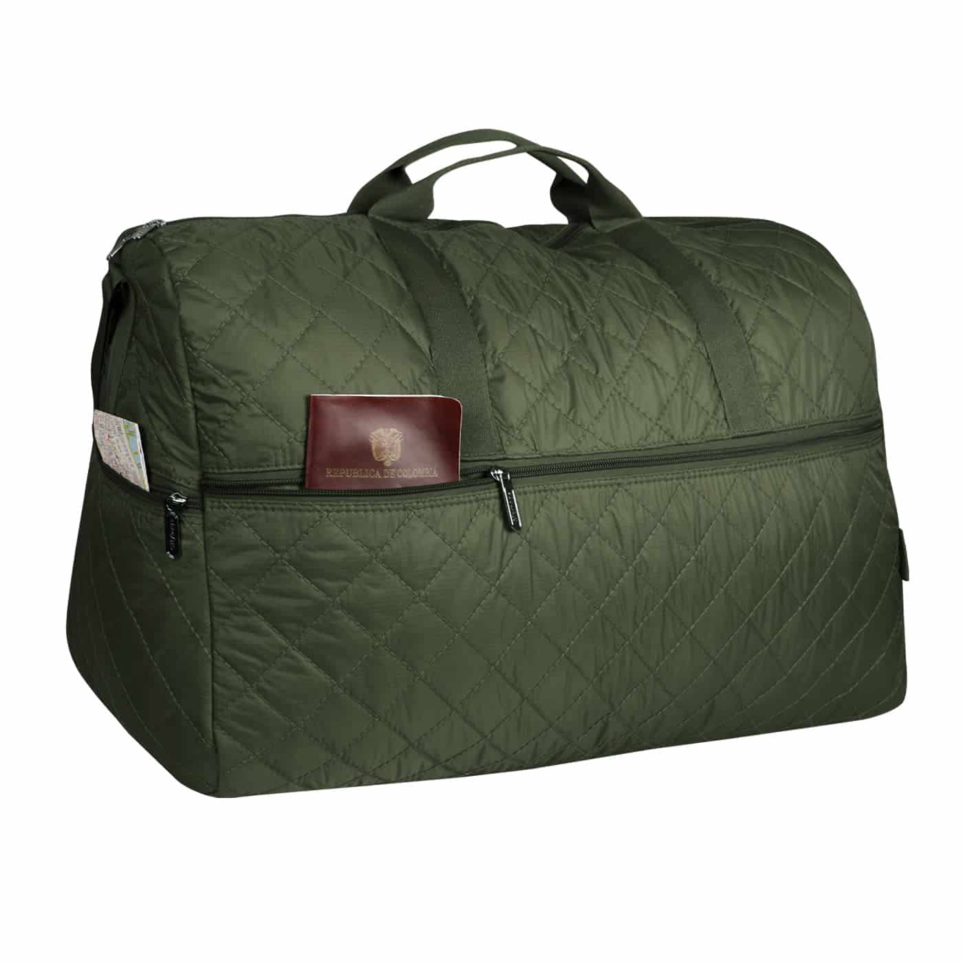 Maleta XL Plegable Puffer Verde Militar - miniatura 4