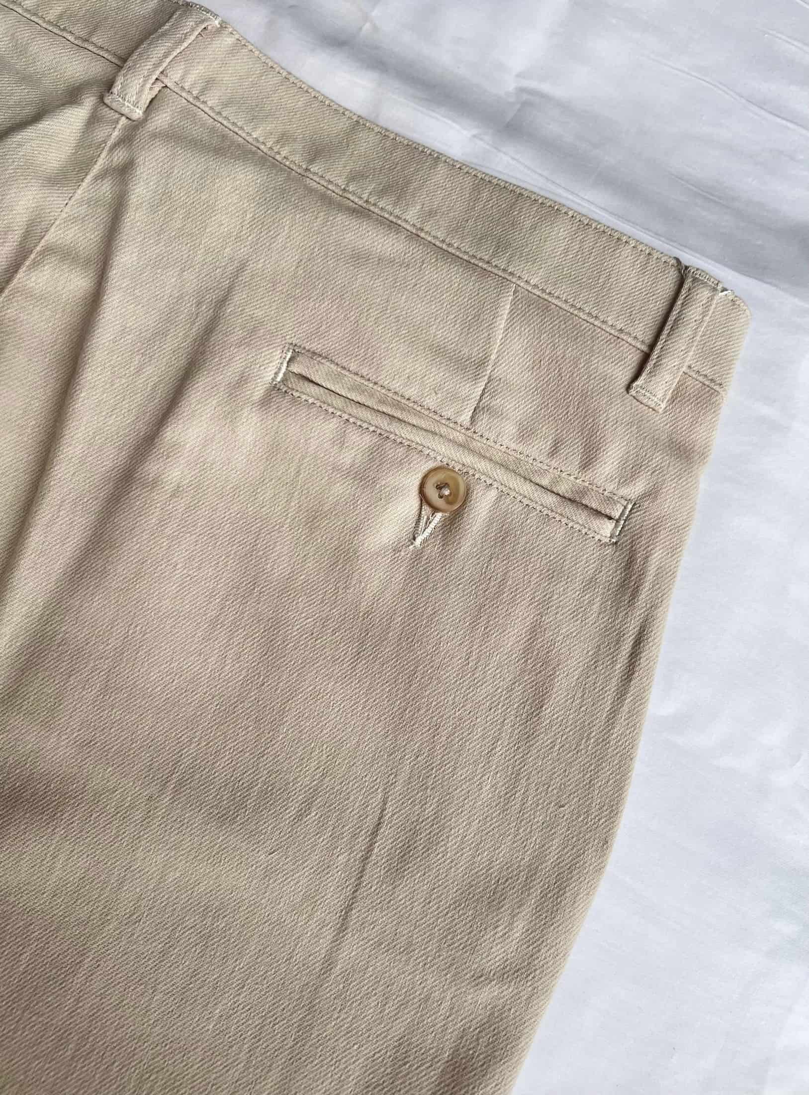Pantalón Clásico Beige en Lino y Algodón - miniatura 4
