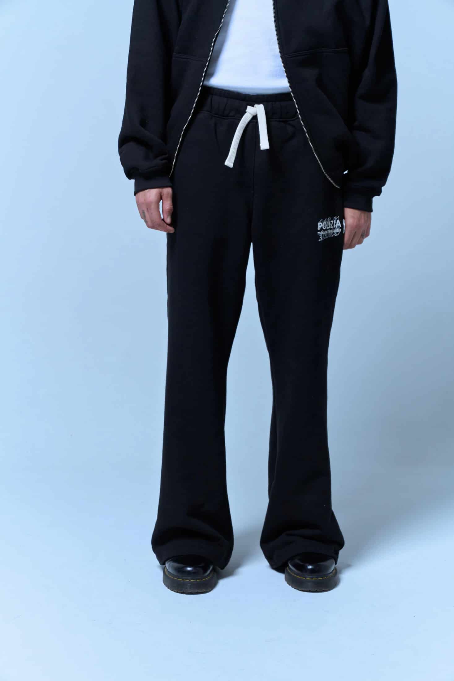 POLIZIA BLACK FLARED SWEATPANTS - miniatura 4