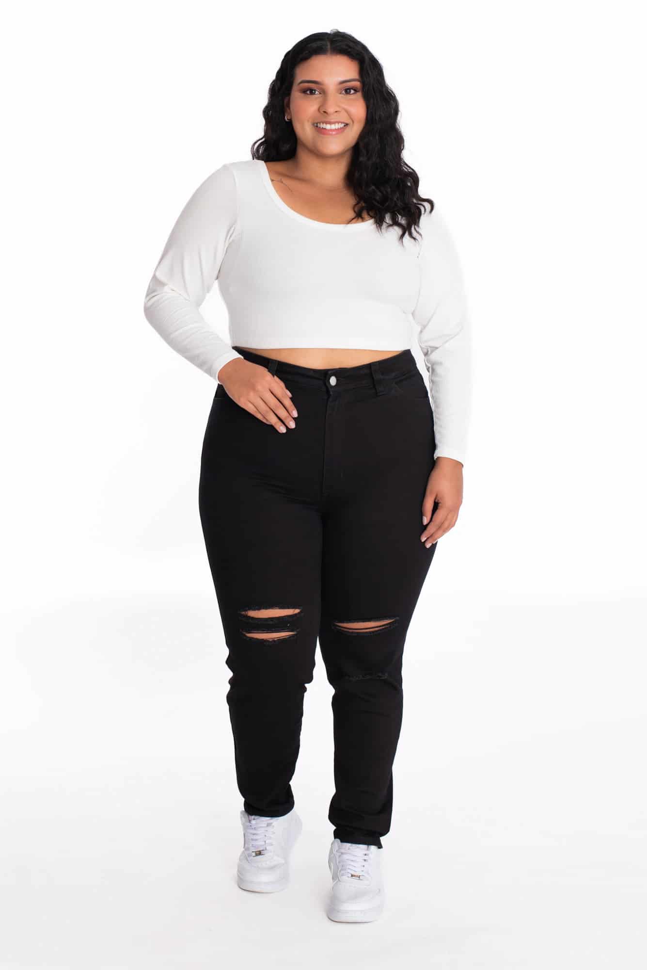 Jean Skinny Negro Rotos 409 - miniatura 1